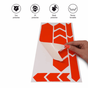 No Label | Fiets frame bescherming stickerset neon rood