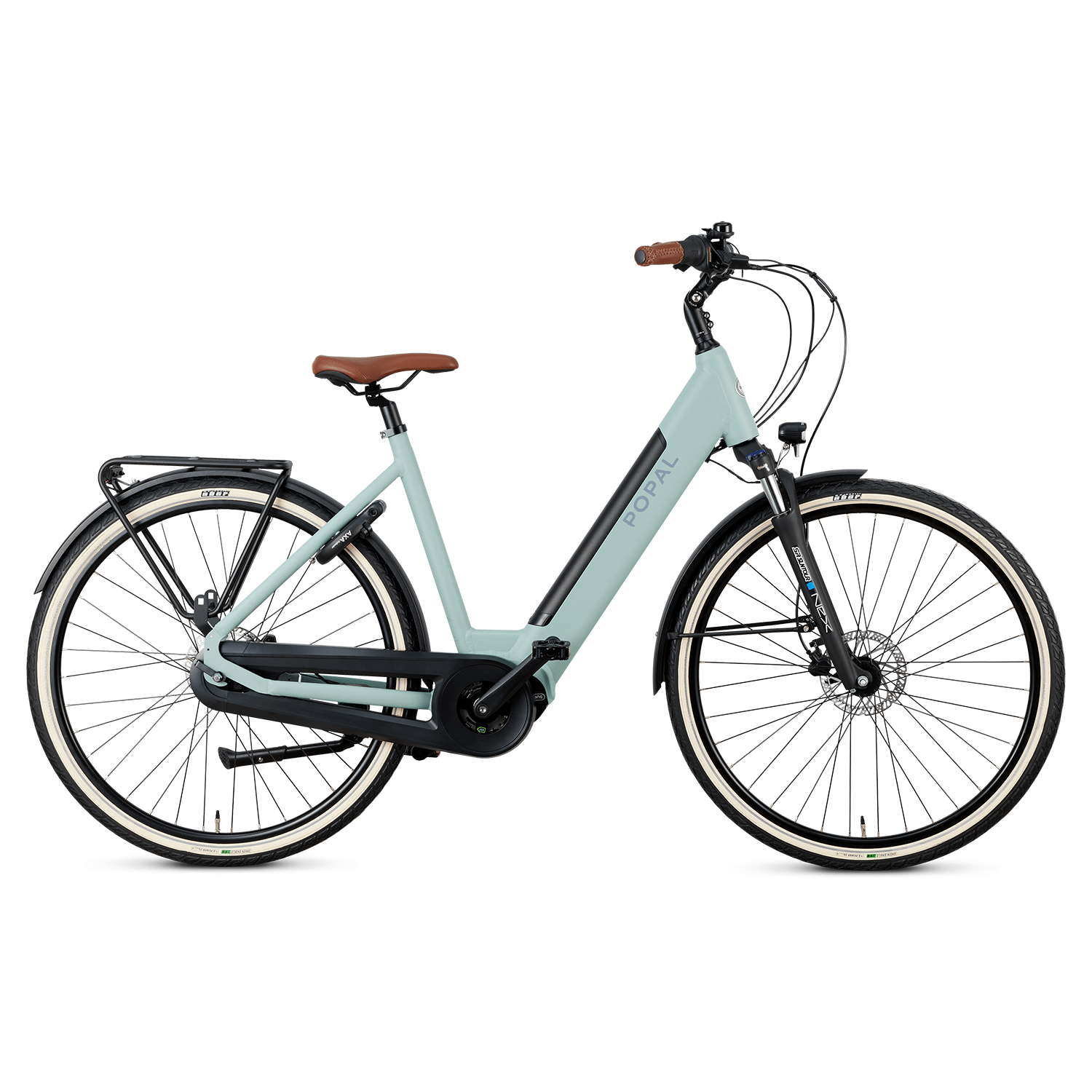 Popal | Electrische Dames Stadsfiets Novel mm 28 Inch 47 cm 7V Hydraulische schijfrem Mintgroen