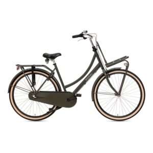Popal | Dames Transportfiets Daily Dutch Basic+ 28 Inch 53 cm 3V Terugtraprem Legergroen