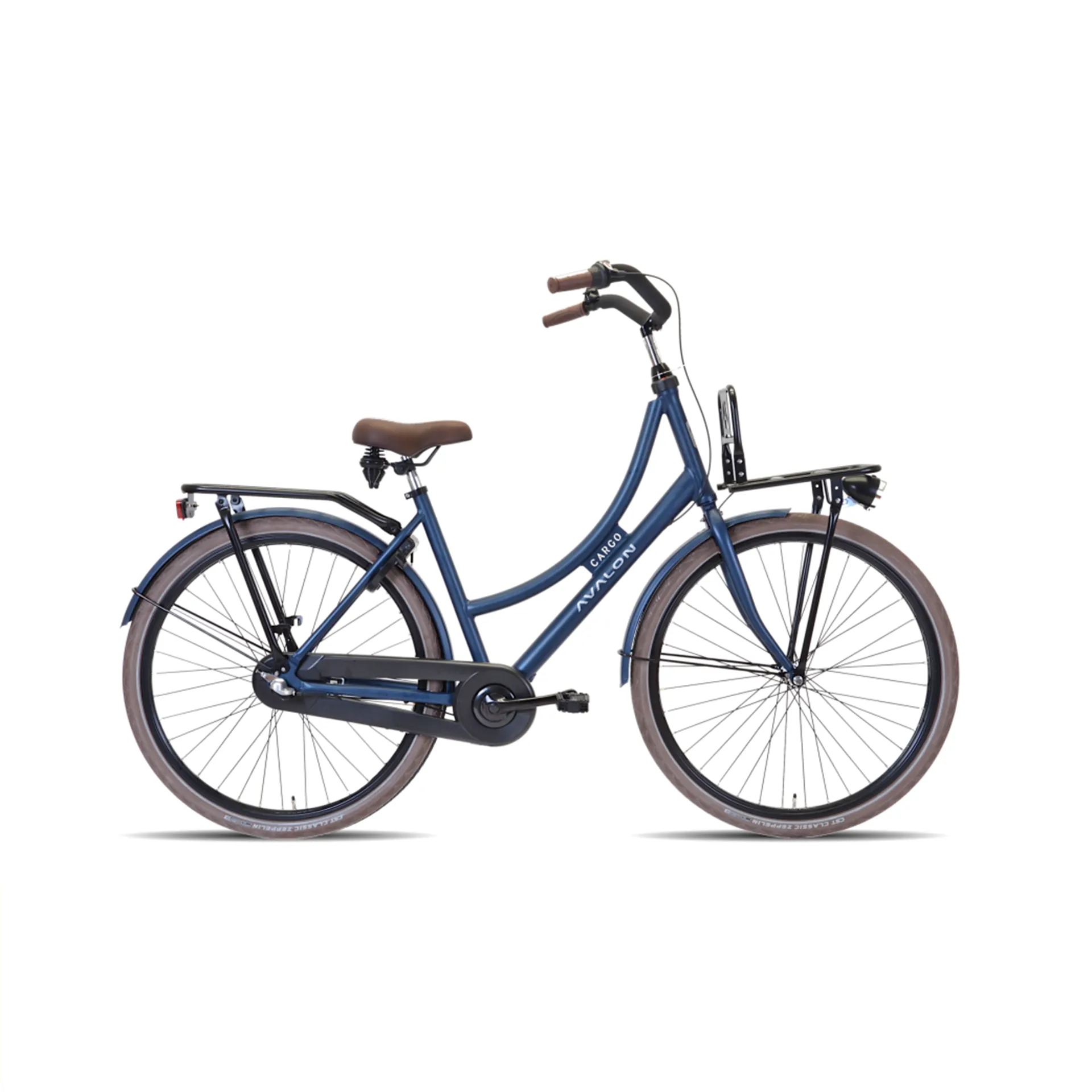 Avalon | Dames Transportfiets Cargo, 28 Inch, 50 cm, 3 versnellingen, Terugtraprem, Mat Blauw