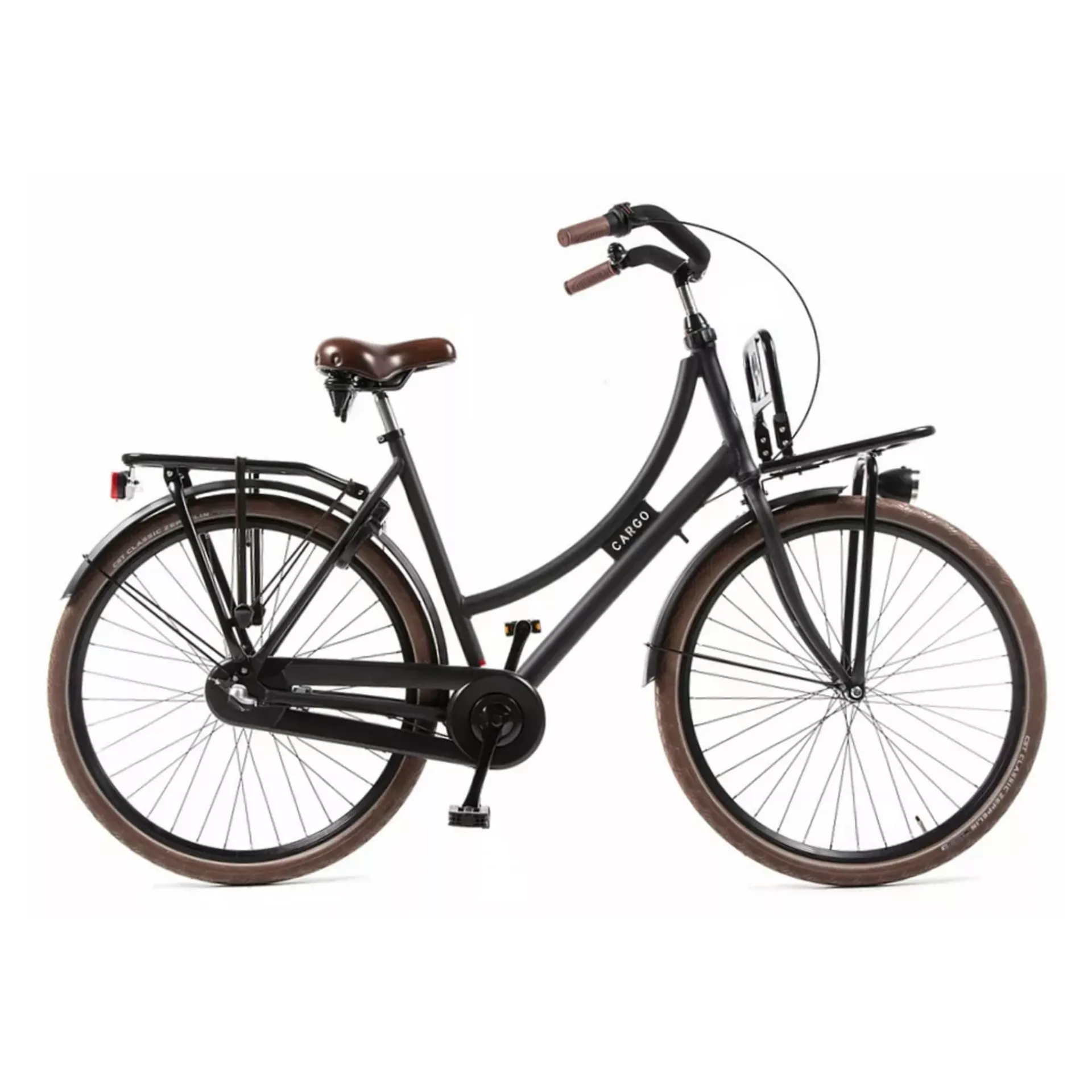 Avalon | Dames Transportfiets Cargo, 28 Inch, 50 cm, 3 versnellingen, Terugtraprem, Mat Zwart