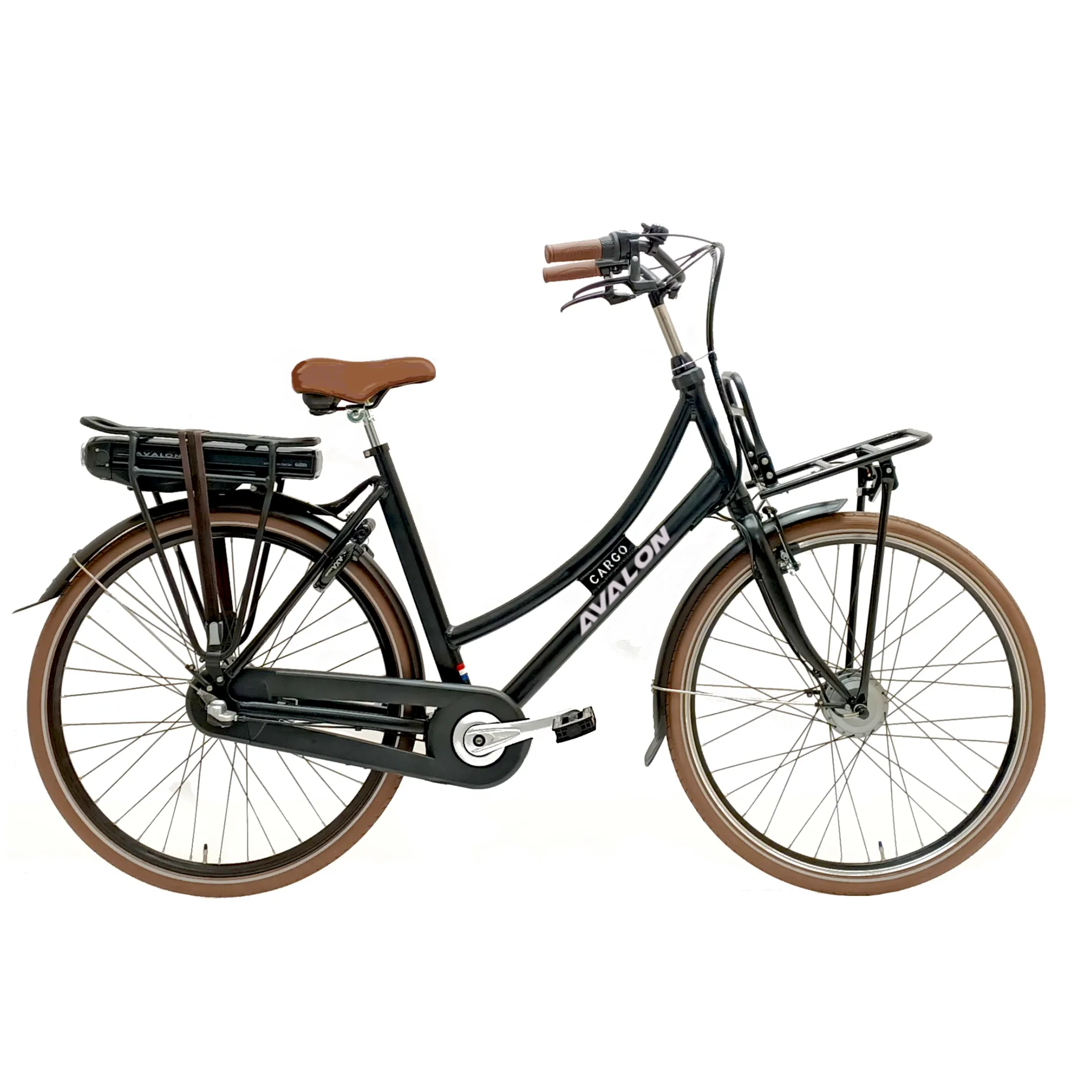 Avalon E-Bikes | Elektrische Damesfiets E-Cargo, 28 Inch, 50 cm, 7V, Rollerbrake, Matzwart