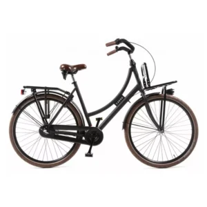Avalon | Dames Transportfiets Cargo, 28 Inch, 57 cm, 3 Versnellingen, Terugtraprem, Matzwart