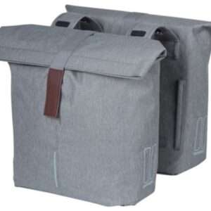 Basil | Dubbele fietstas City 28-32 liter grijs – 18072