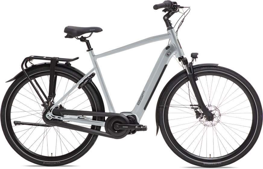 BSP | Elektrische Herenfiets Musa 28 Inch 57 cm 7V Hydraulische schijfrem Lichtgrijs