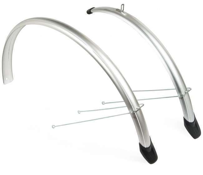Eurofender | Spatbordenset 24 inch 58 mm kunststof zilver