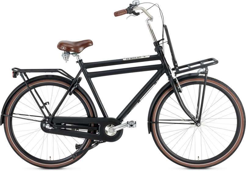 Popal | Heren Transportfiets Daily Dutch Prestige 28 Inch 61 cm 3V Terugtraprem Matzwart