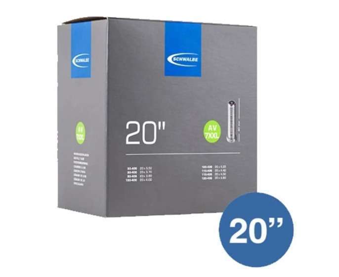 Schwalbe | Binnenband AV7XXL, Fatbike 20x4.00-4.90. ETRTO 90/120-406, schrader/autoventiel 40mm