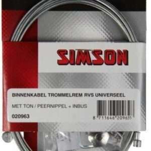 Simson | Binnenkabel trommelrem 225 cm RVS zilver