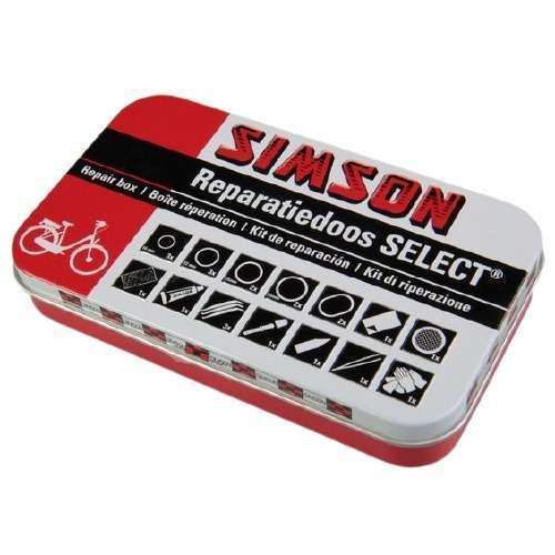 Simson | Reparatiedoos Select 12,5 cm aluminium rood/wit 23-delig