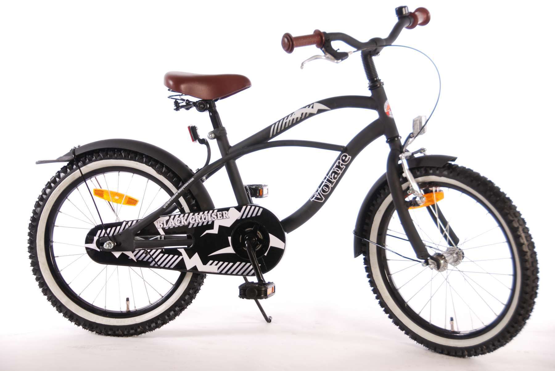 Volare | Jongens Kinderfiets Black Cruiser, 18 inch, Zwart, 95% afgemonteerd - Afbeelding 2