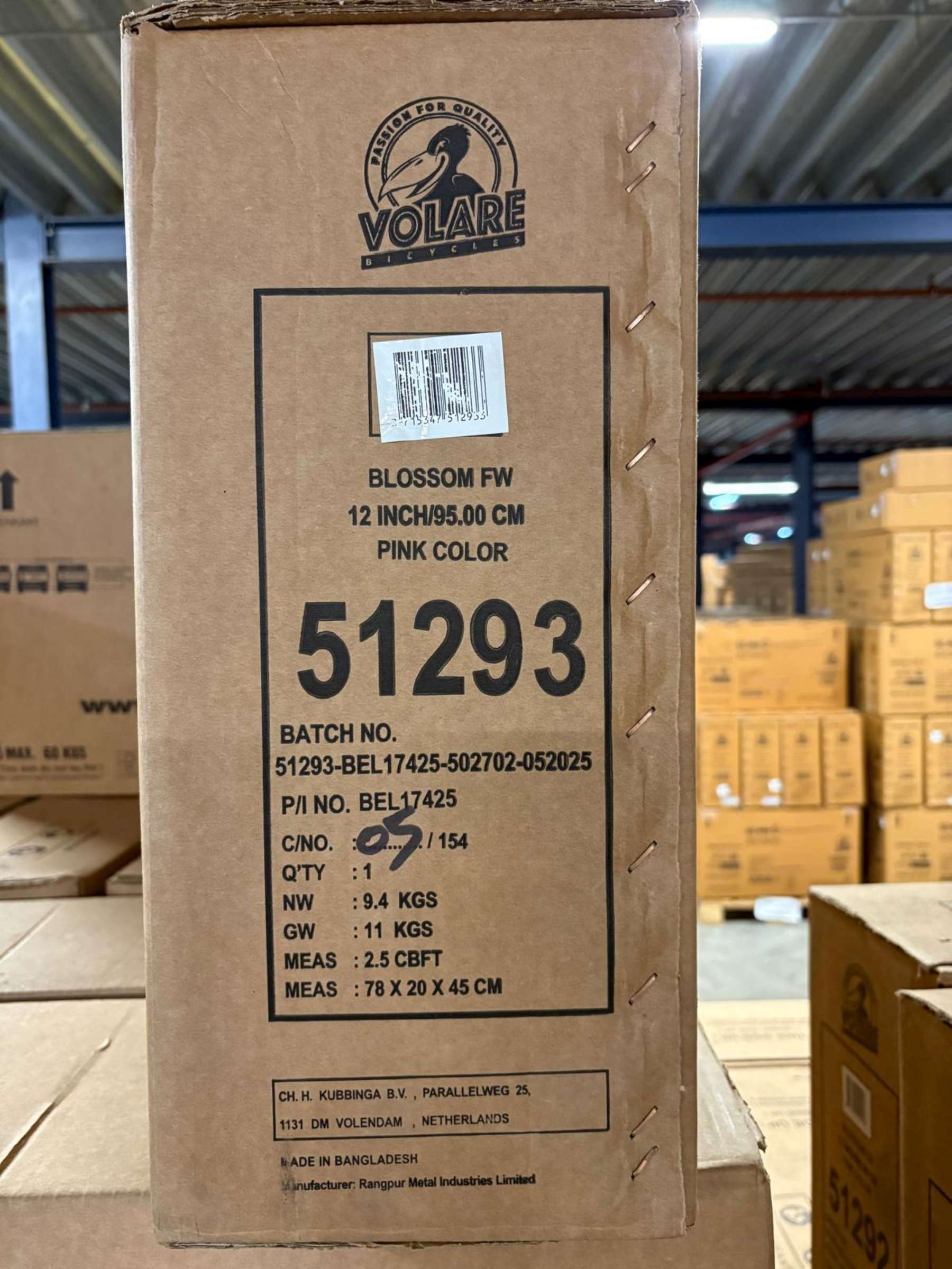 Volare | Meisjes Kinderfiets Blossom, 12 inch, Roze, Twee handremmen - Afbeelding 11