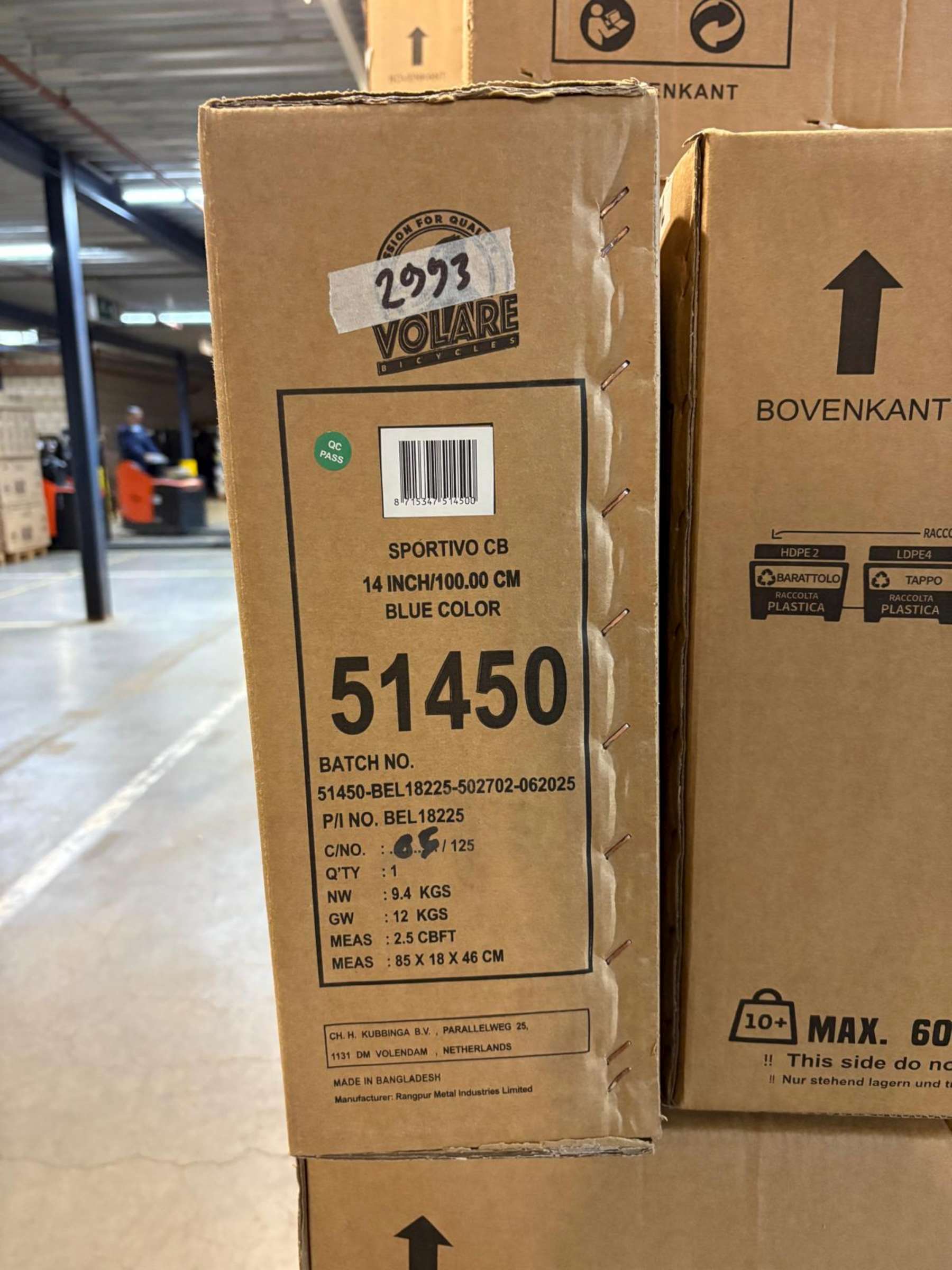 Volare | Jongens Kinderfiets Sportivo, 14 inch, Blauw Zwart - Afbeelding 11