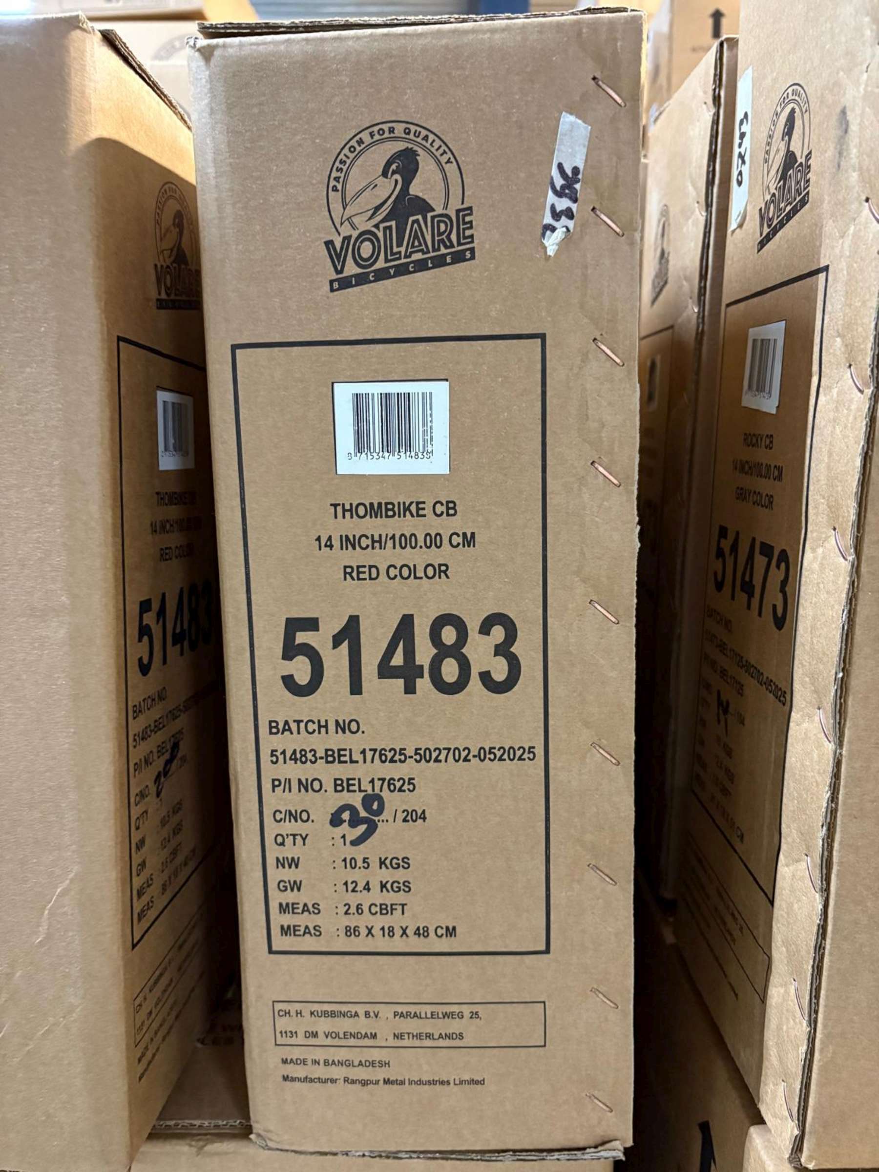 Volare | Jongens Kinderfiets Thombike, 14 inch, Zwart Rood - Afbeelding 11