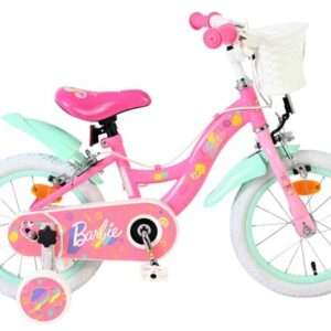 Mattel | Meisjes Kinderfiets Barbie, 14 inch, Roze, Twee handremmen