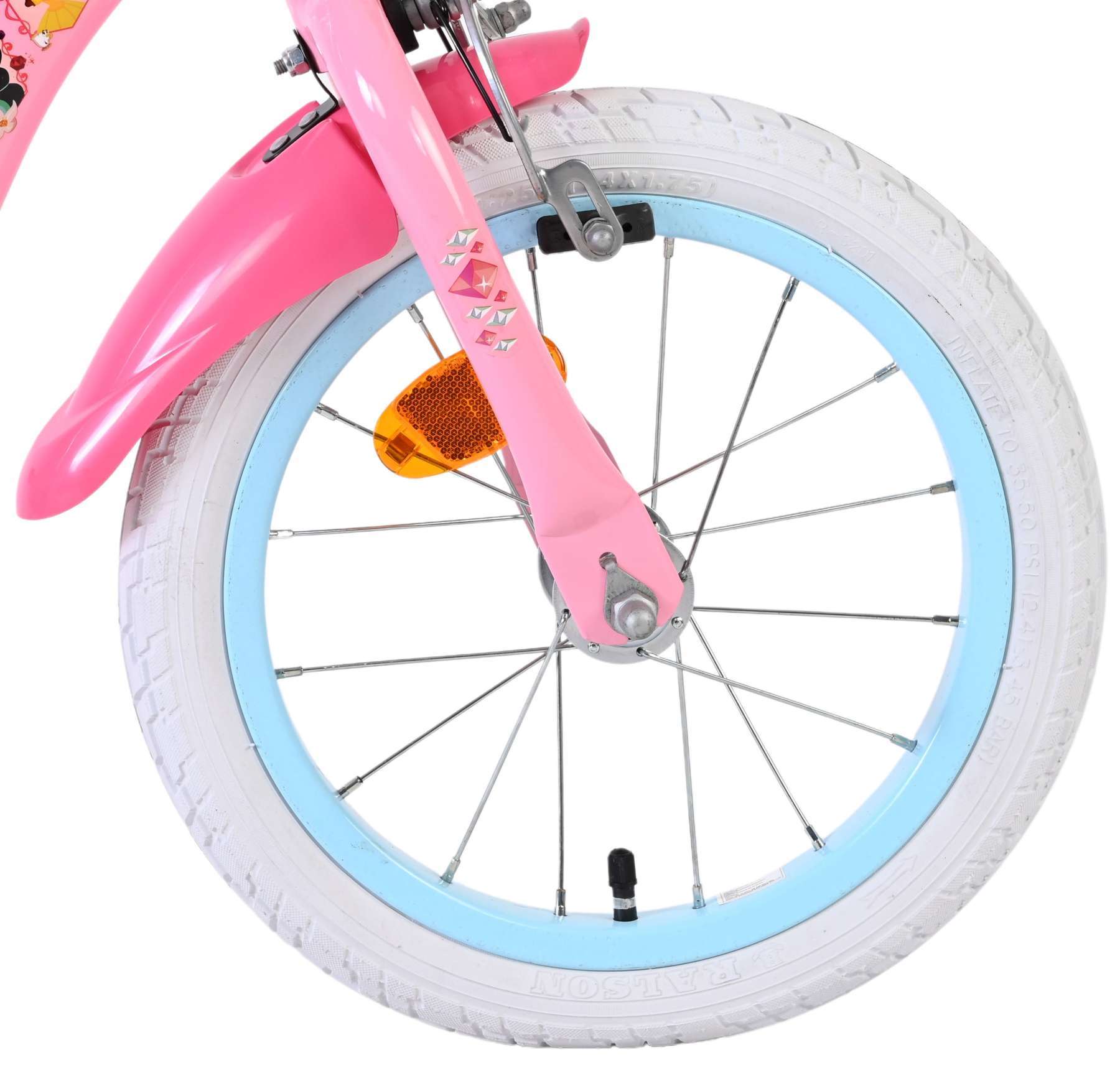 Disney | Meisjes Kinderfiets Princess, 14 inch, Roze, Twee handremmen - Afbeelding 3