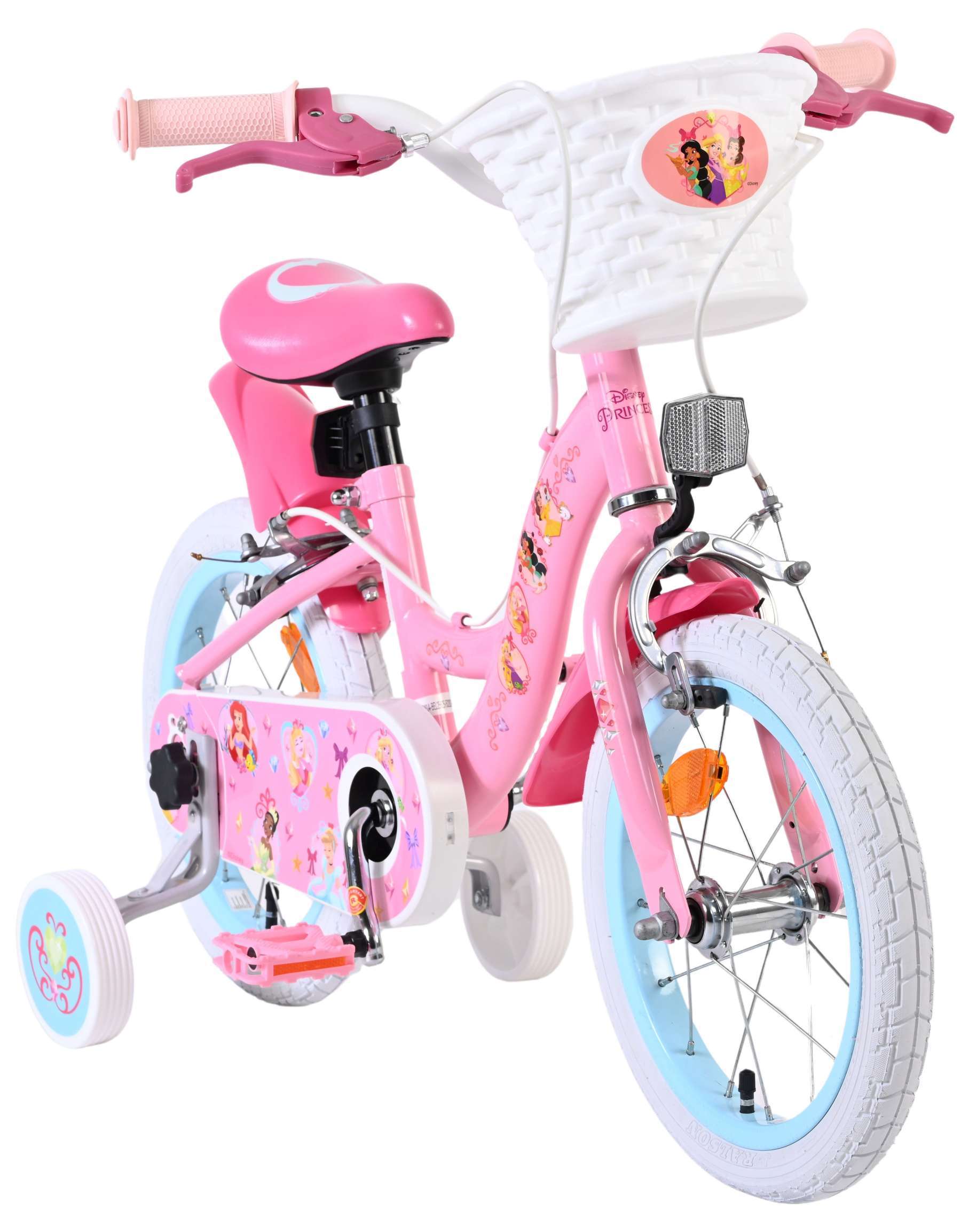 Disney | Meisjes Kinderfiets Princess, 14 inch, Roze, Twee handremmen - Afbeelding 5
