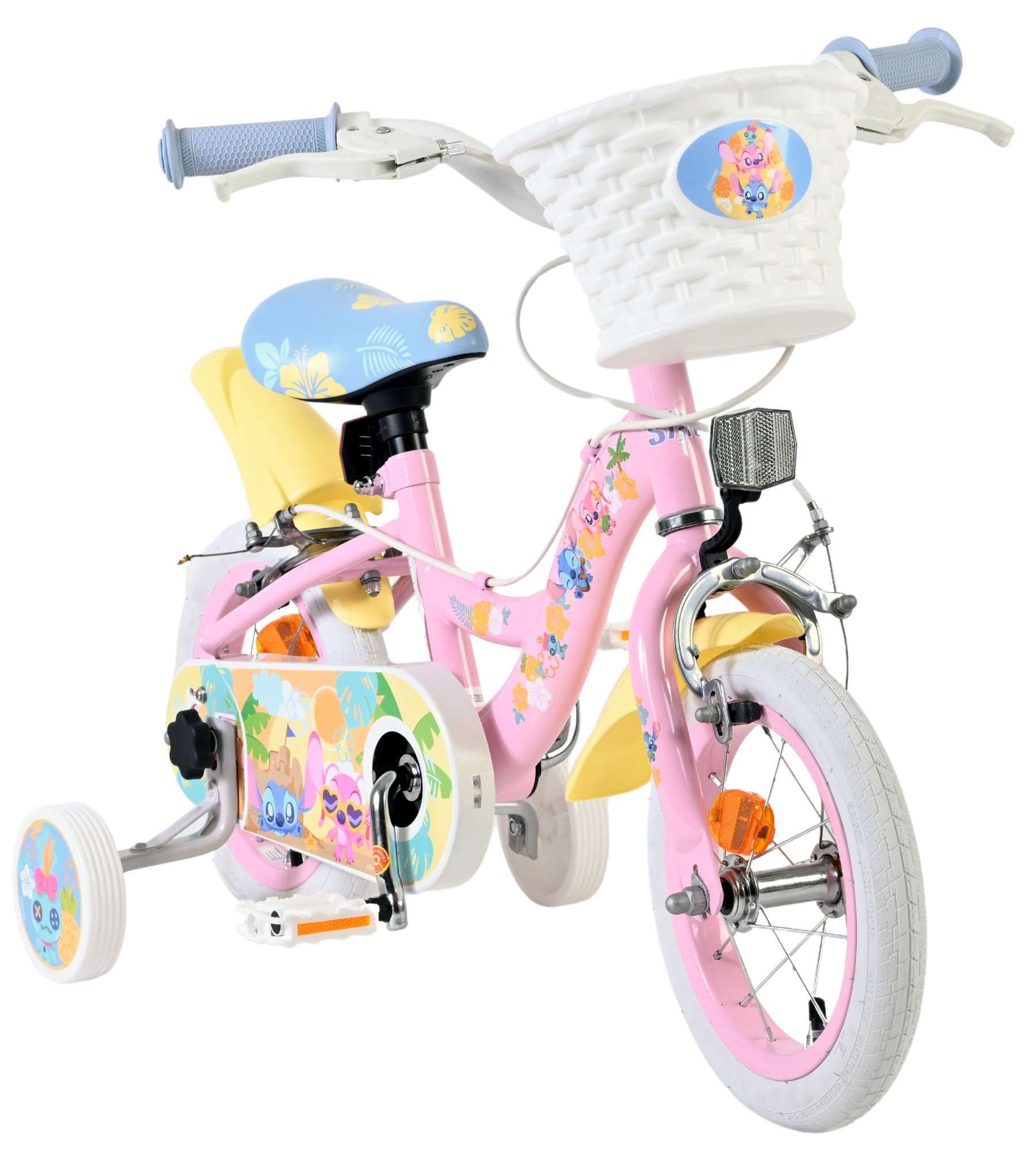 Disney | Meisjes Kinderfiets Stitch, 12 inch, Twee handremmen, Roze - Afbeelding 5