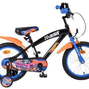 Mattel | Jongens Kinderfiets HotWheels, 16 inch, Zwart Oranje Blauw