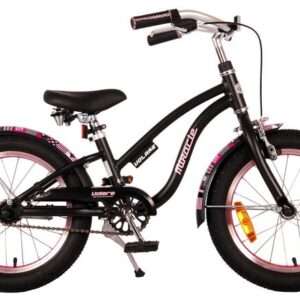 Volare | Meisjes Kinderfiets Miracle Cruiser, 16 inch, Mat Zwart, Prime Collection