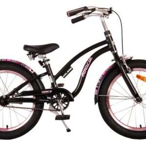 Volare | Meisjes Kinderfiets Miracle Cruiser, 18 inch, Mat Zwart, Prime Collection