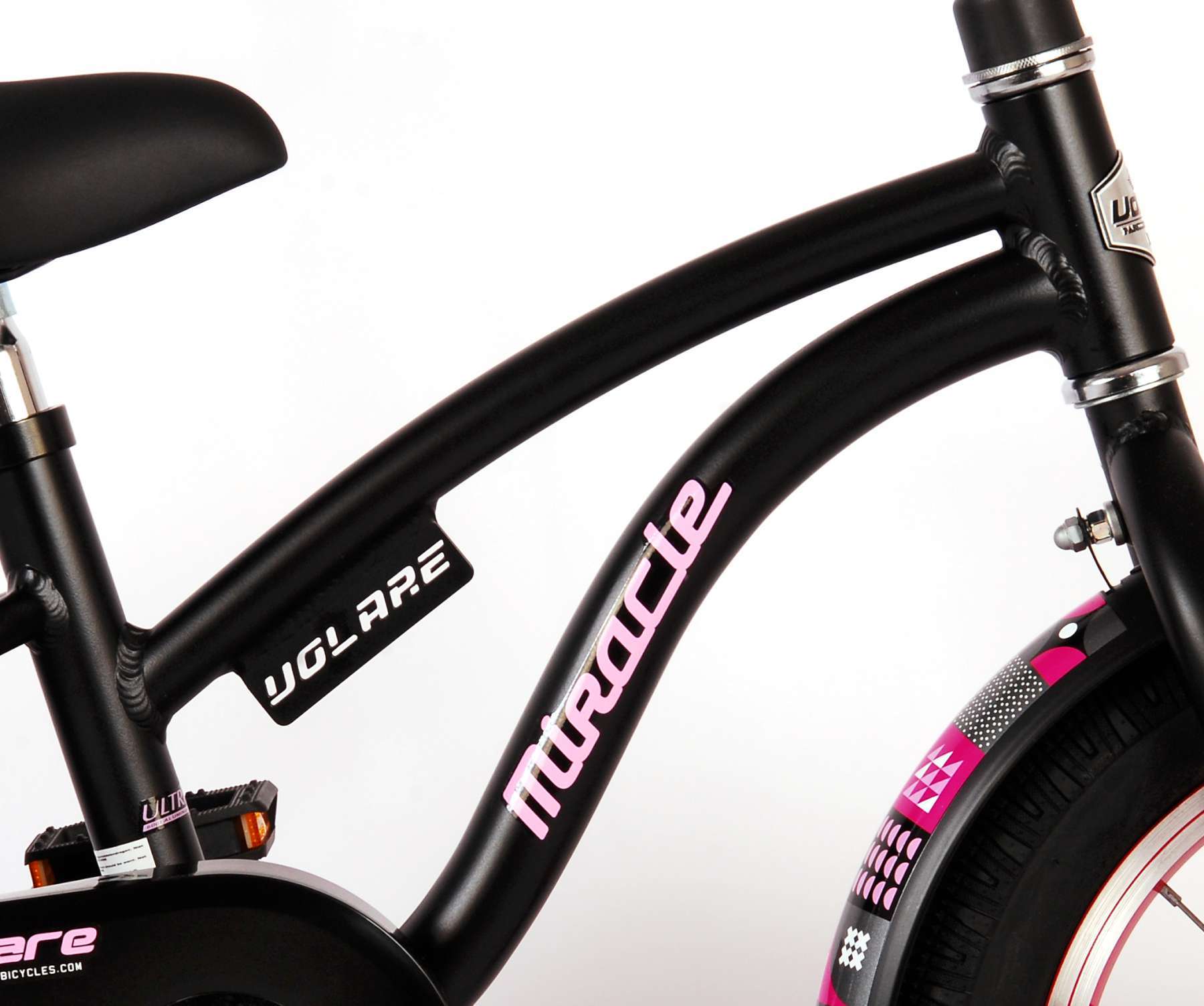 Volare | Meisjes Kinderfiets Miracle, 14 inch, Mat Zwart, Prime Collection - Afbeelding 7