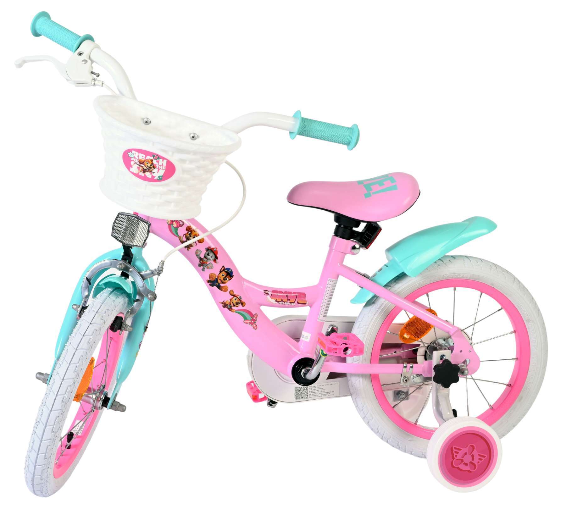 Nickelodeon | Meisjes Kinderfiets Paw Patrol, 14 inch, Roze - Afbeelding 8
