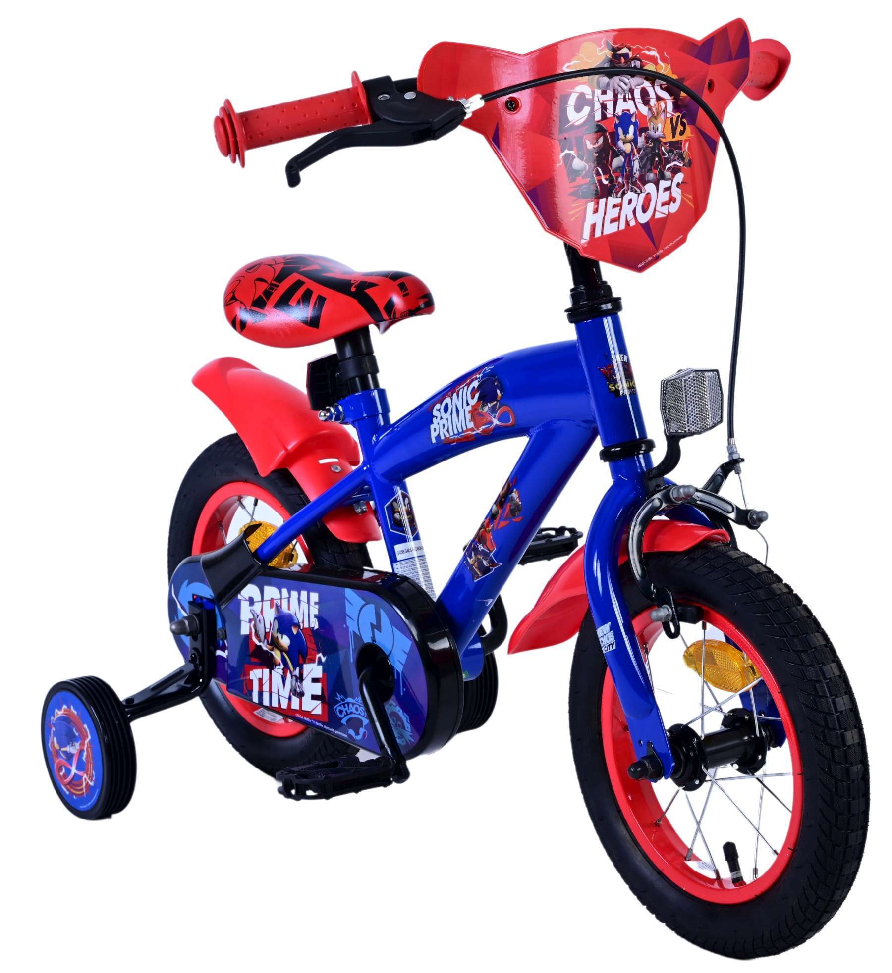 WildBrain | Jongens Kinderfiets Sonic Prime, 12 inch, Blauw Rood - Afbeelding 5