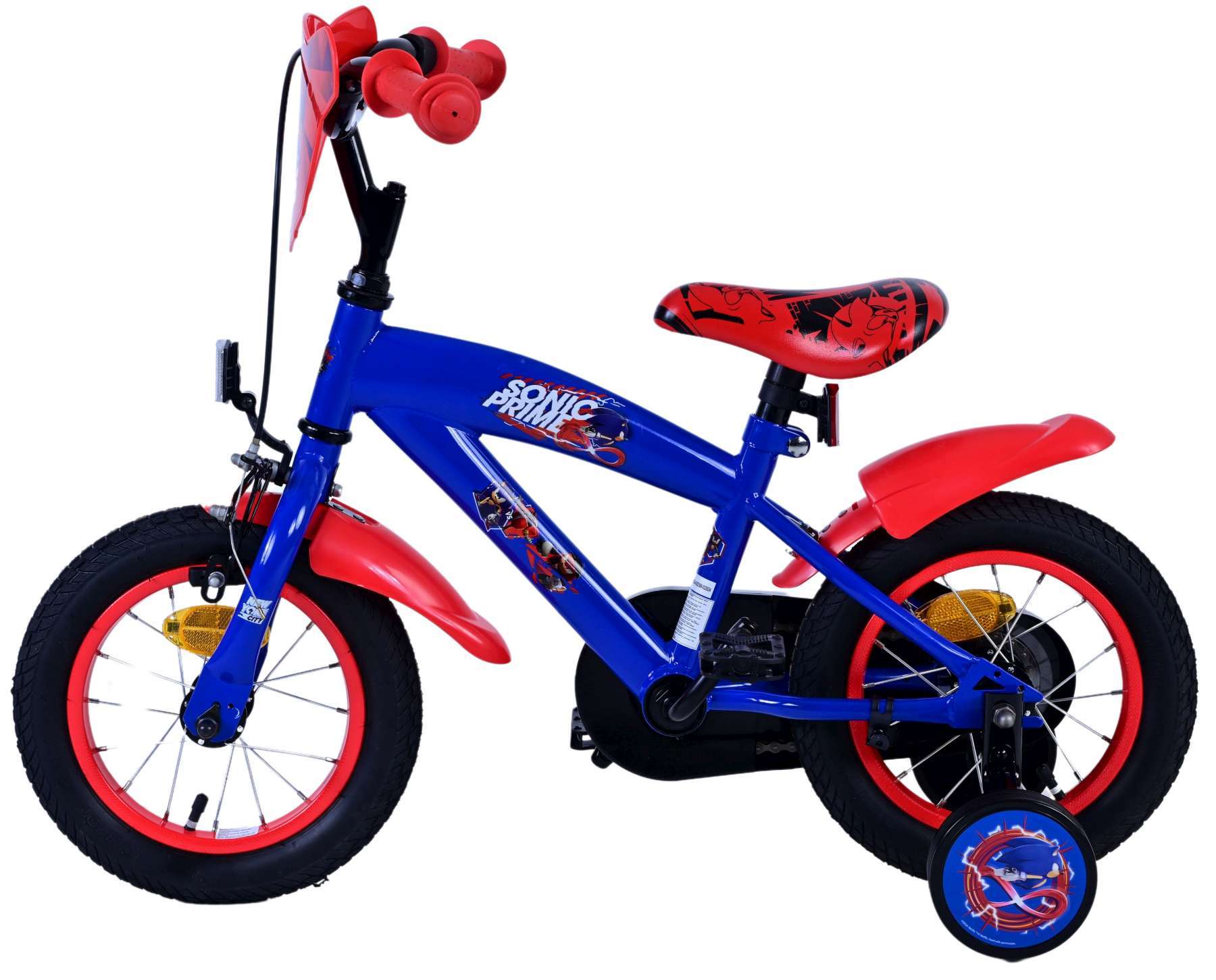 WildBrain | Jongens Kinderfiets Sonic Prime, 12 inch, Blauw Rood - Afbeelding 7