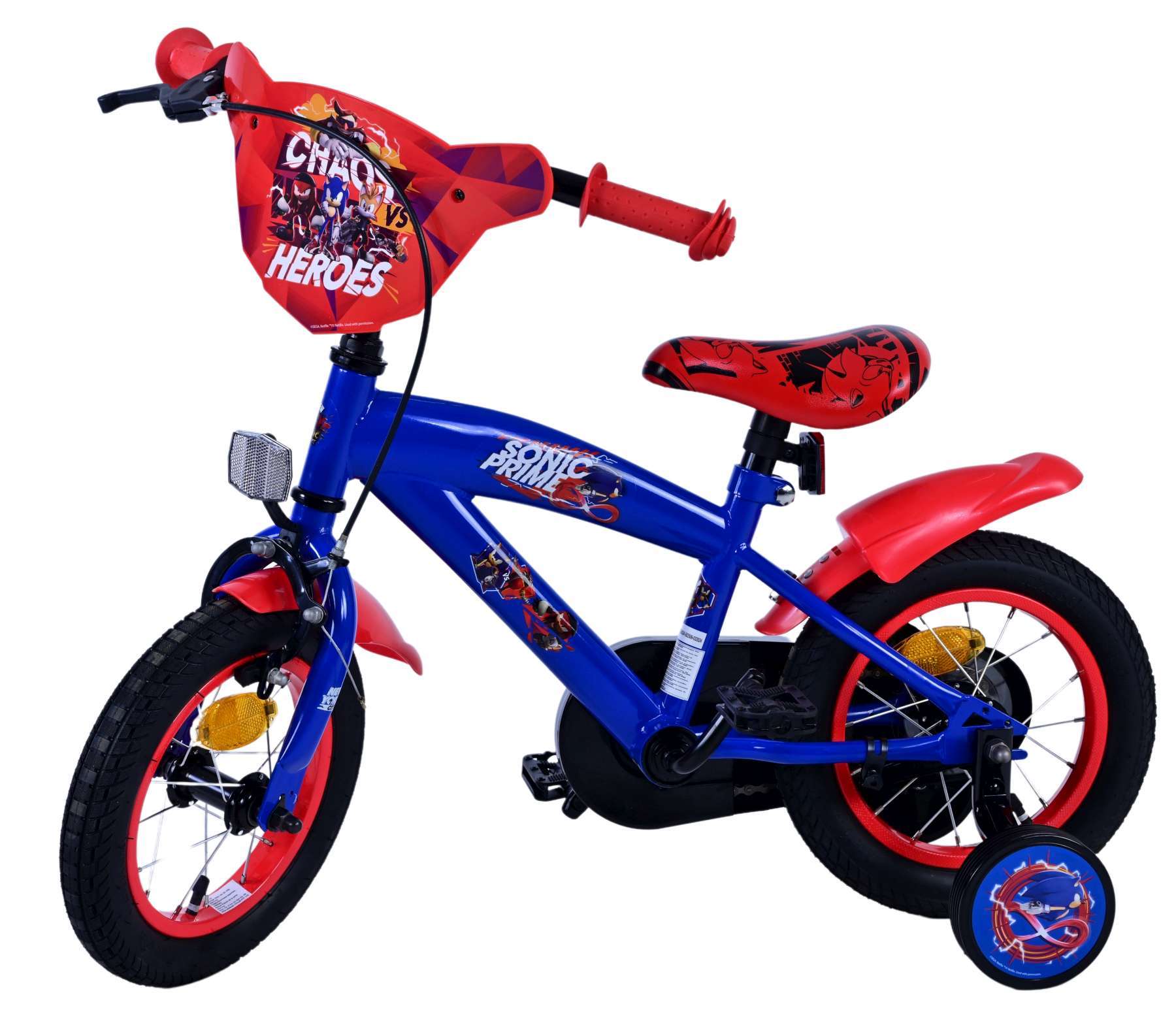 WildBrain | Jongens Kinderfiets Sonic Prime, 12 inch, Blauw Rood - Afbeelding 8