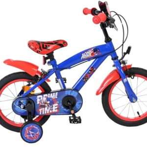 WildBrain | Jongens Kinderfiets Sonic Prime, 14 inch, Blauw Rood, Twee handremmen
