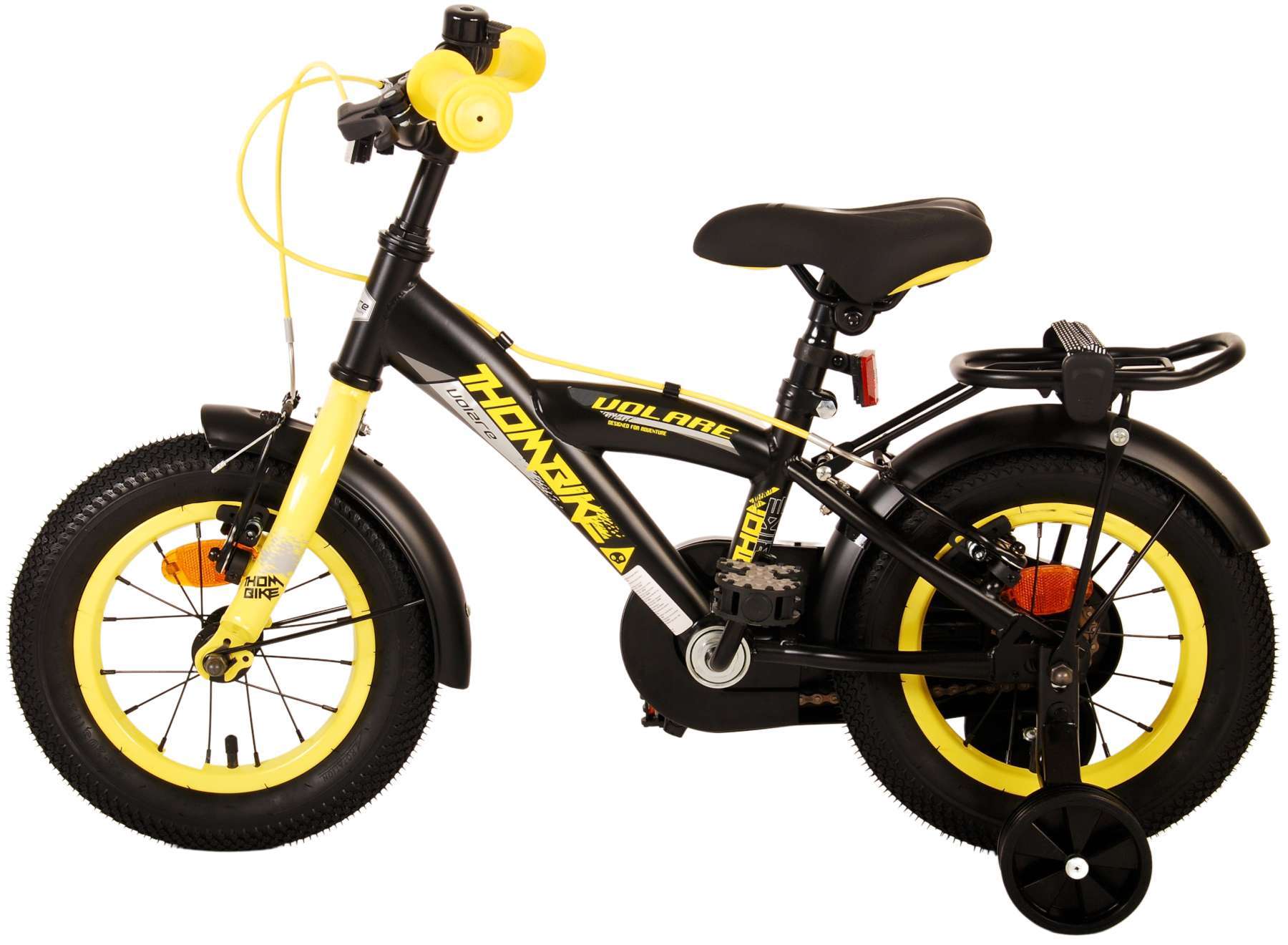Volare | Jongens Kinderfiets Thombike, 12 inch, Zwart Geel - Afbeelding 13