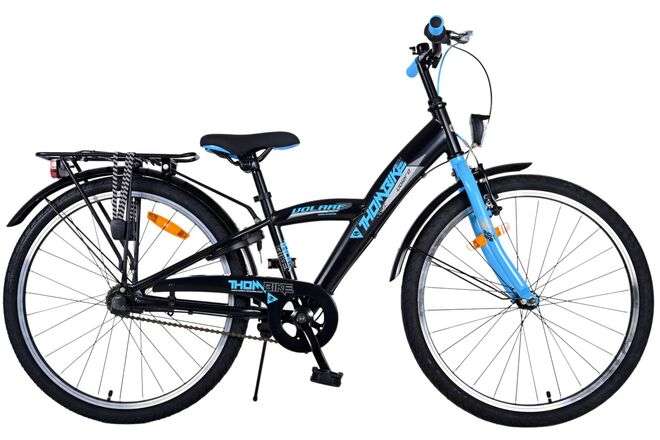 Volare | Jongens Kinderfiets Thombike, 24 inch, Zwart Blauw, 3 versnellingen