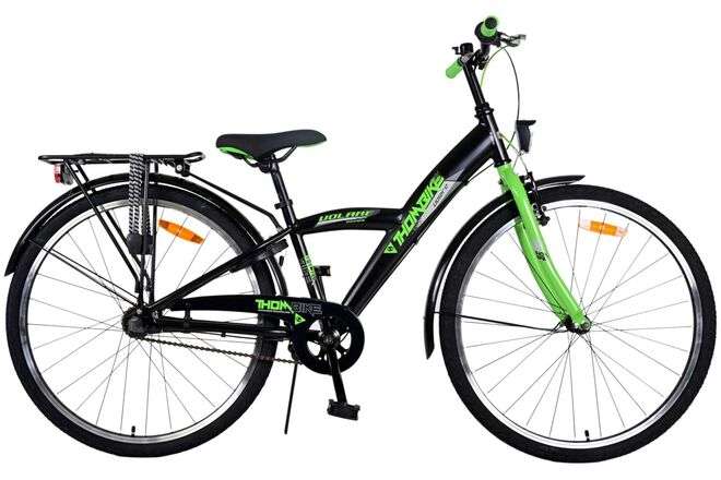 Volare | Jongens Kinderfiets Thombike, 26 inch, Zwart Groen, 3 versnellingen