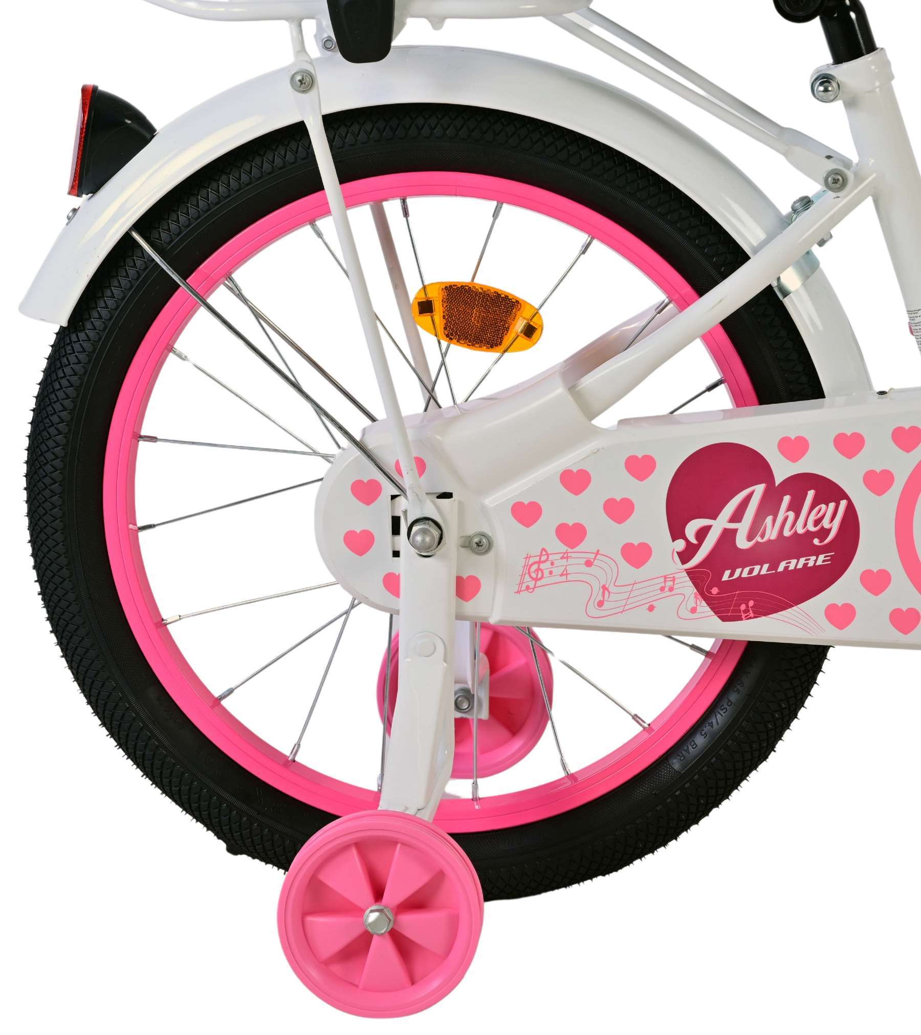 Volare | Meisjes Kinderfiets Ashley, 18 inch, Wit - Afbeelding 3