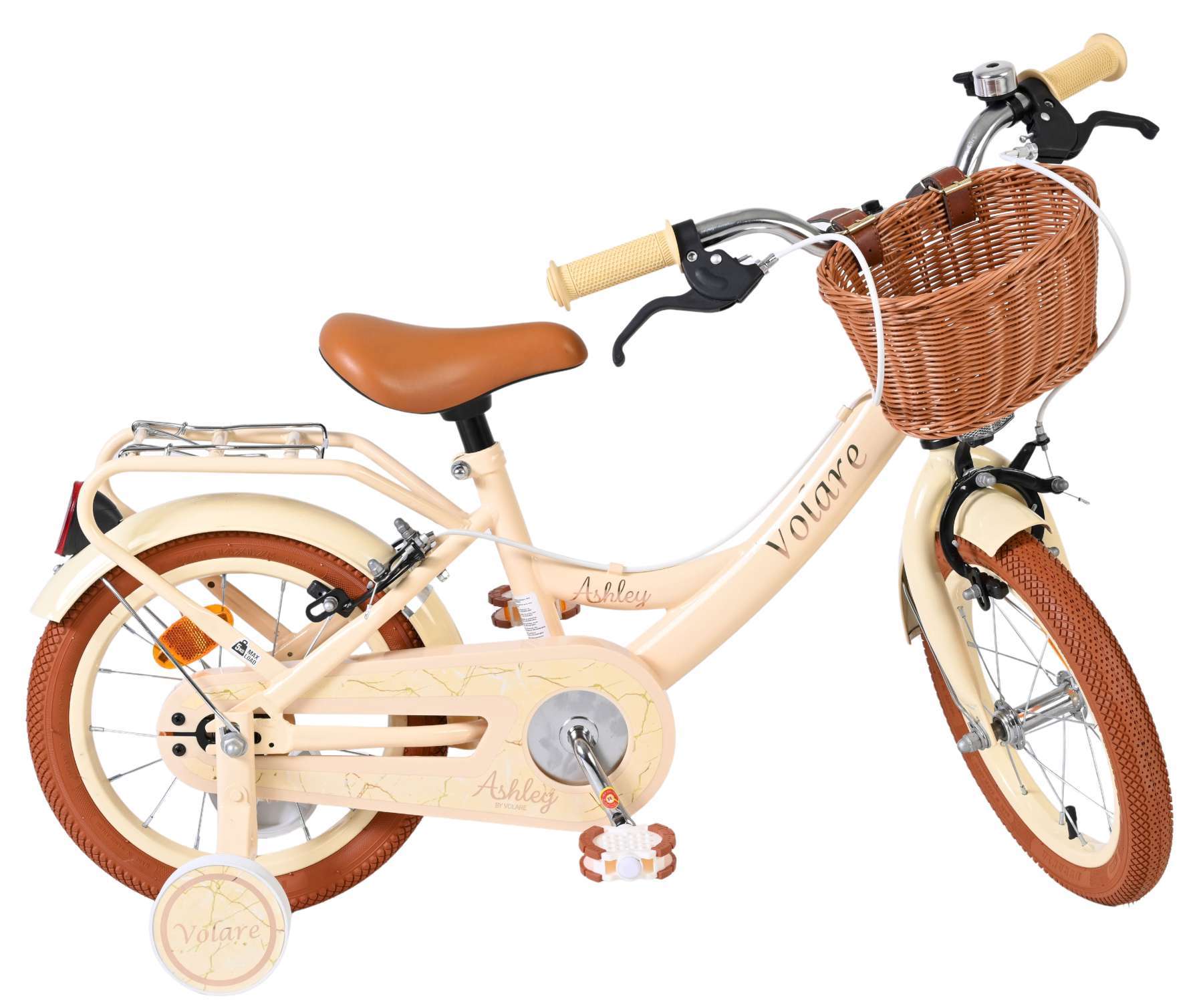 Volare | Meisjes Kinderfiets Ashley, 14 inch, Creme, Twee Handremmen - Afbeelding 9
