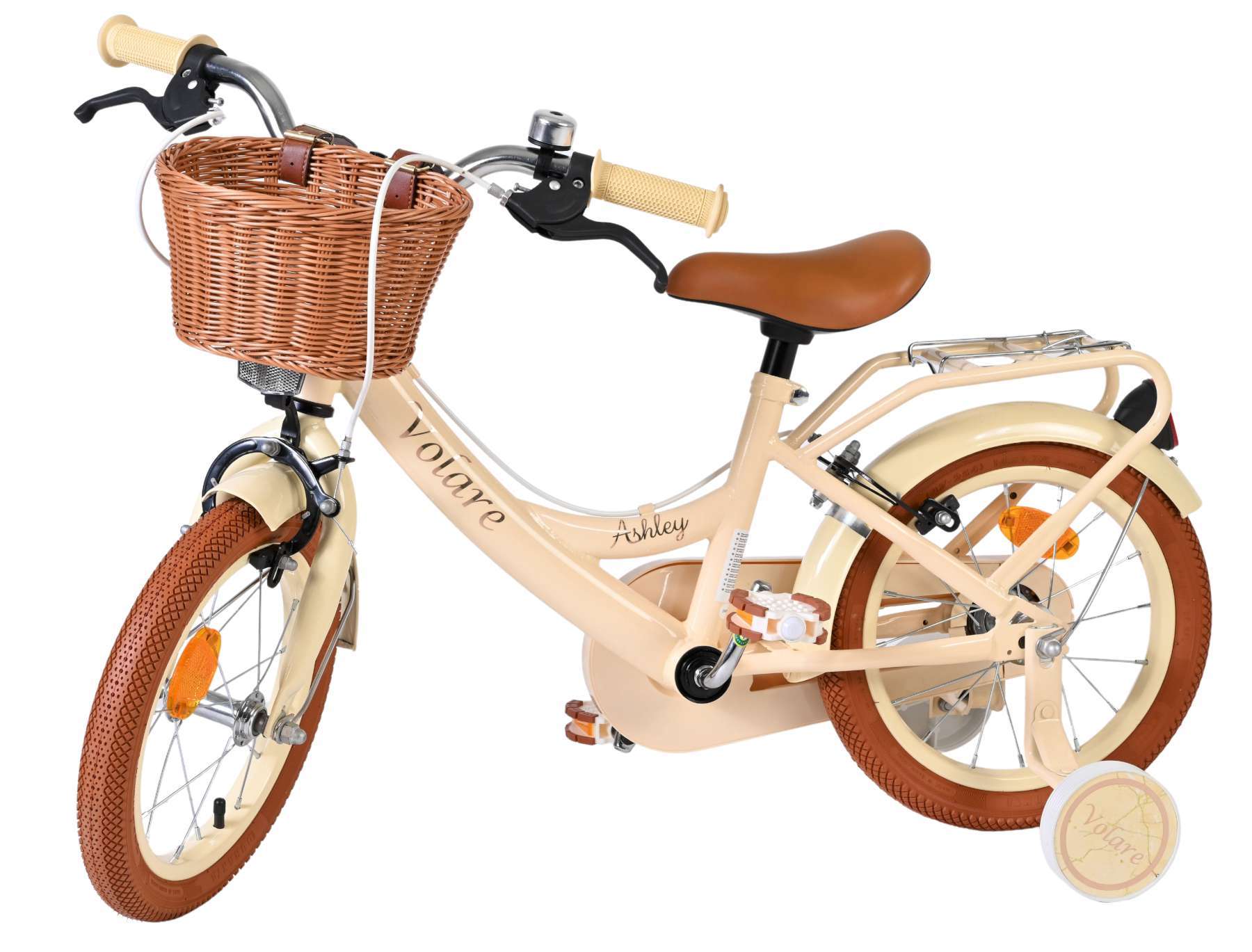 Volare | Meisjes Kinderfiets Ashley, 14 inch, Creme, Twee Handremmen - Afbeelding 7