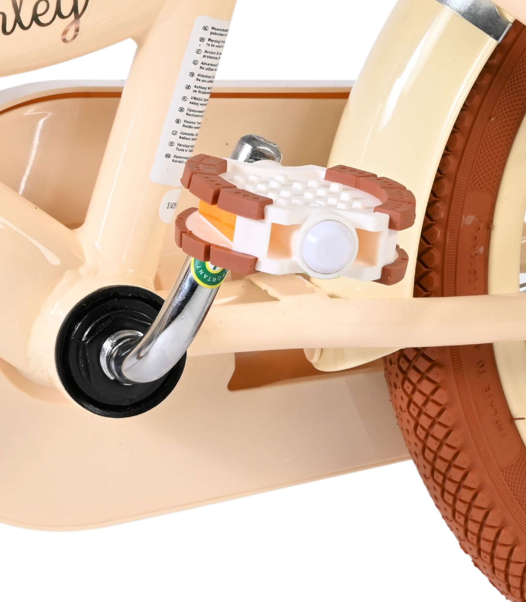 Volare | Meisjes Kinderfiets Ashley, 14 inch, Creme, Twee Handremmen - Afbeelding 8