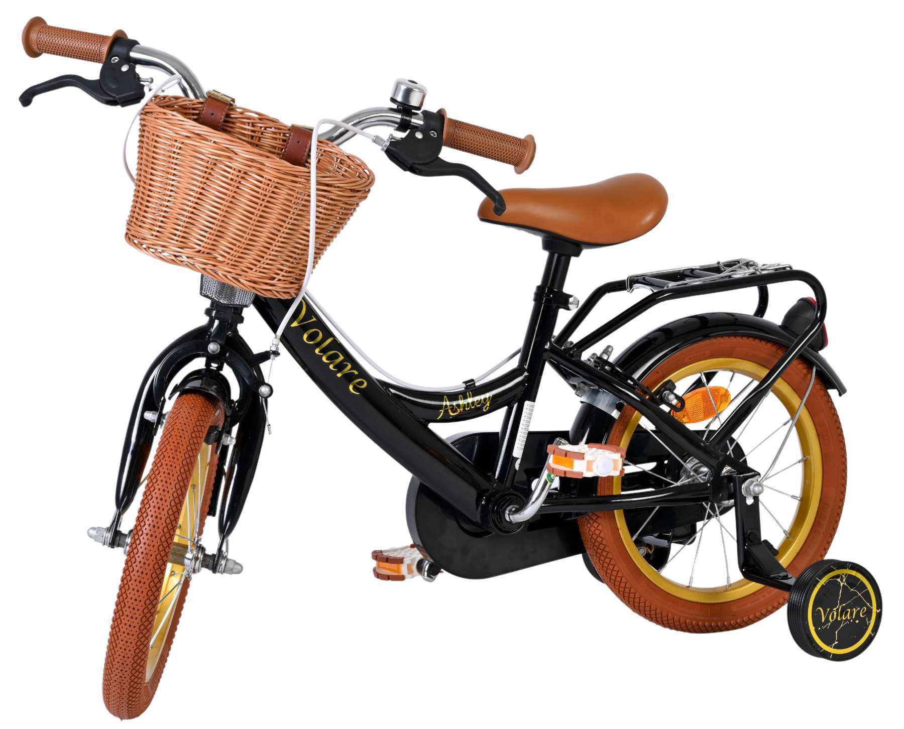 Volare | Meisjes Kinderfiets Ashley, 14 inch, Zwart, Twee Handremmen - Afbeelding 8
