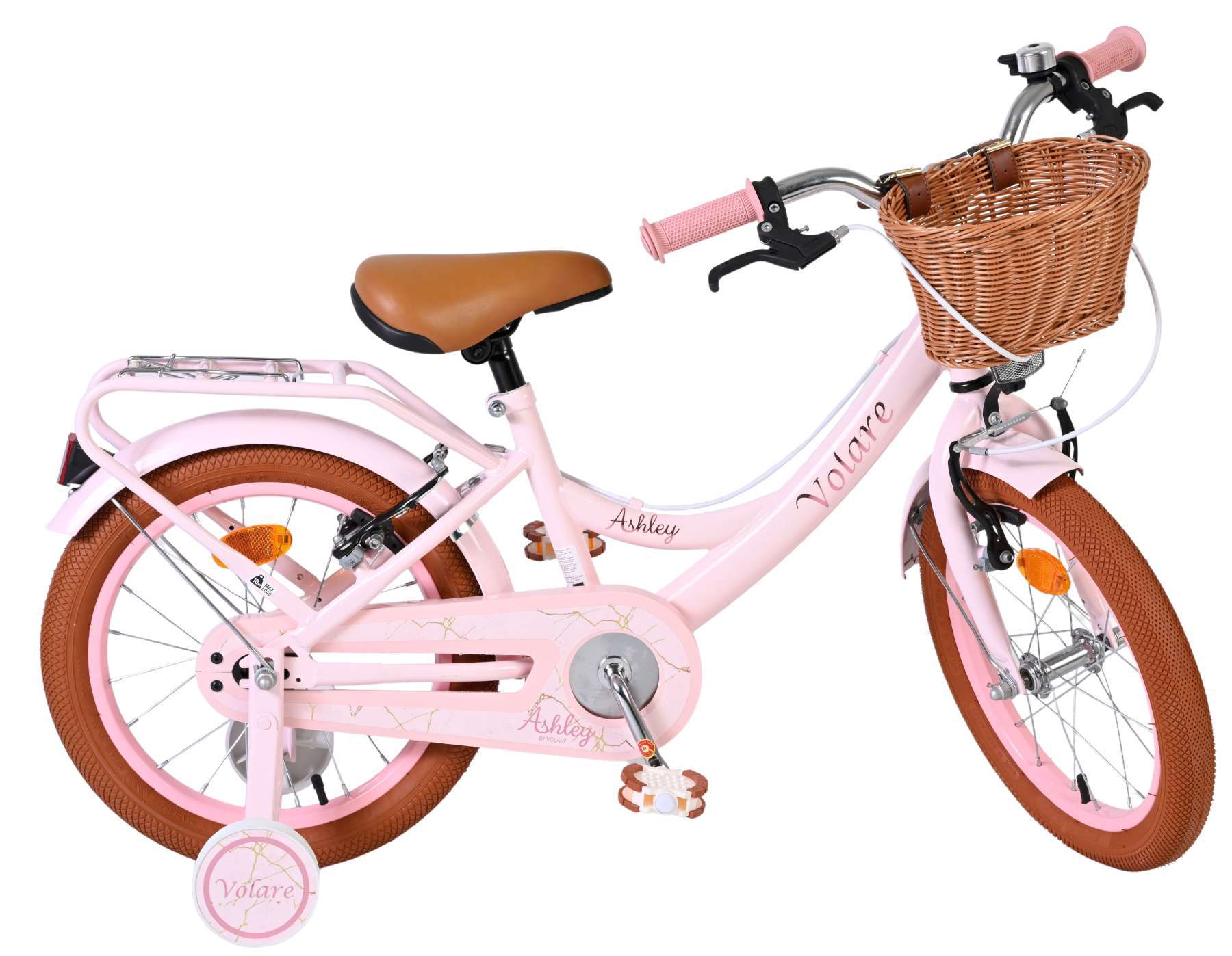 Volare | Meisjes Kinderfiets Ashley, 16 inch, Roze, Twee Handremmen - Afbeelding 10