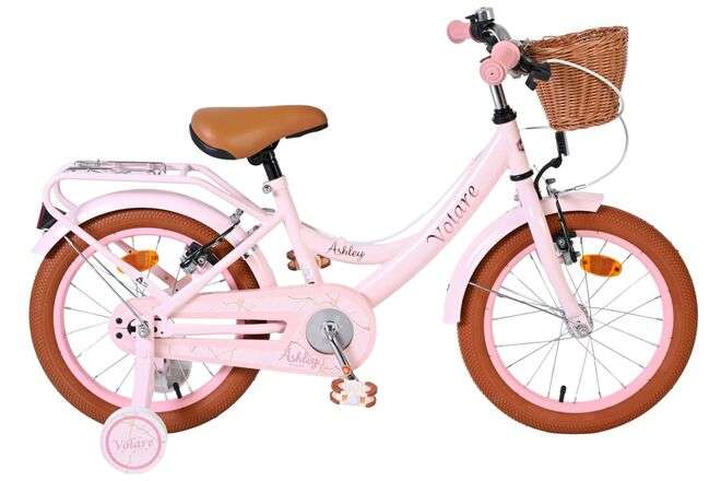 Volare | Meisjes Kinderfiets Ashley, 16 inch, Roze, Twee Handremmen