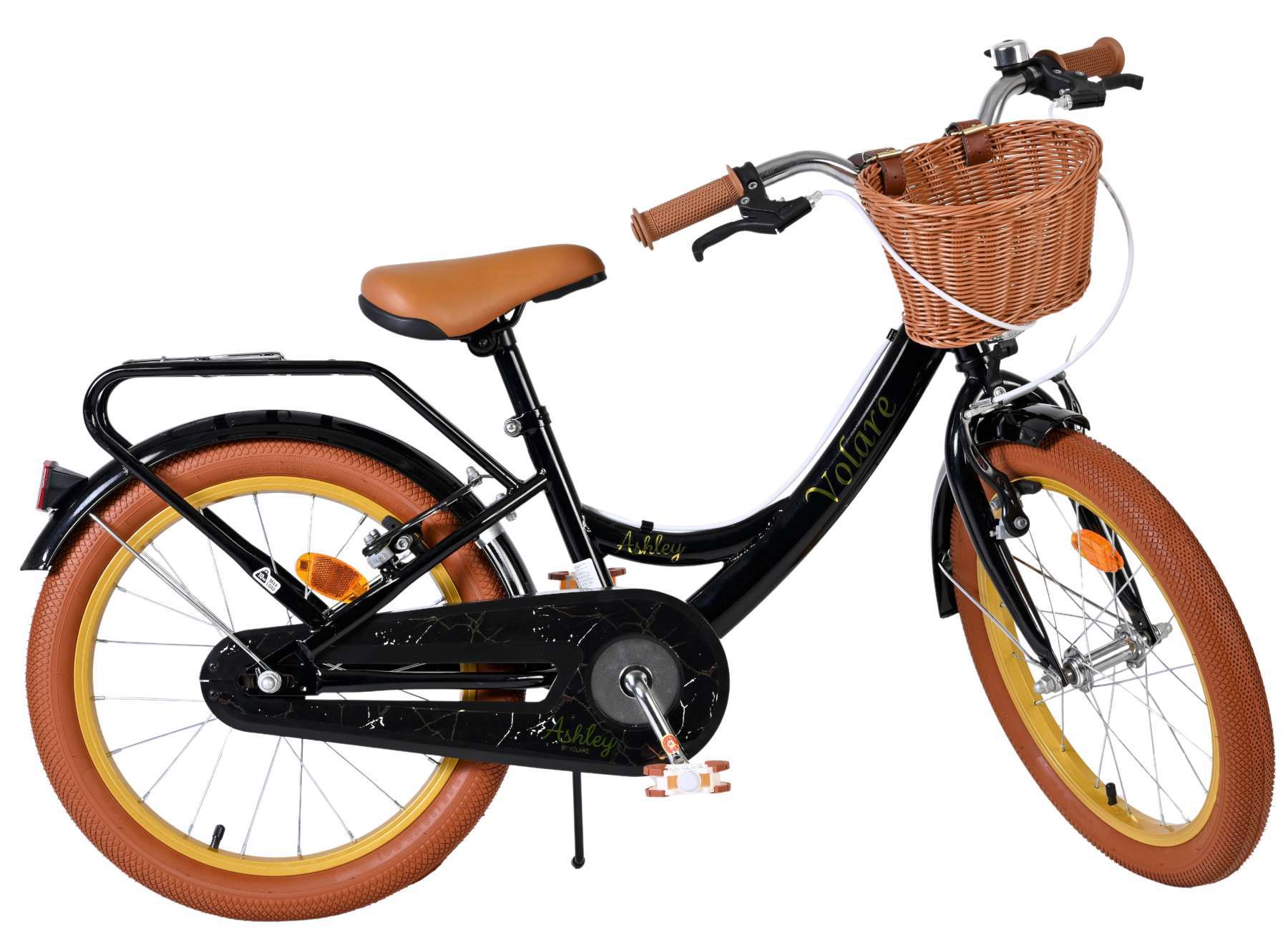 Volare | Meisjes Kinderfiets Ashley, 18 inch, Zwart, Twee handremmen - Afbeelding 10