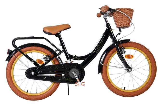 Volare | Meisjes Kinderfiets Ashley, 18 inch, Zwart, Twee handremmen