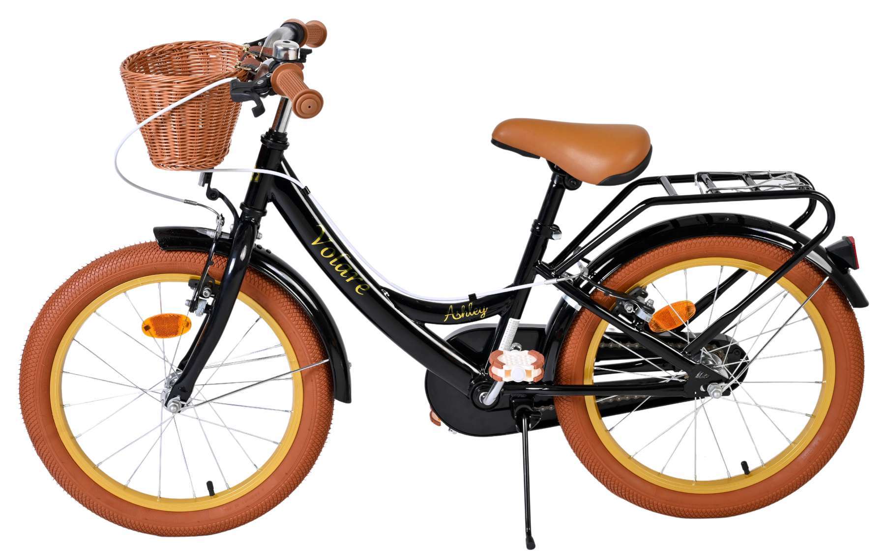 Volare | Meisjes Kinderfiets Ashley, 18 inch, Zwart, Twee handremmen - Afbeelding 7