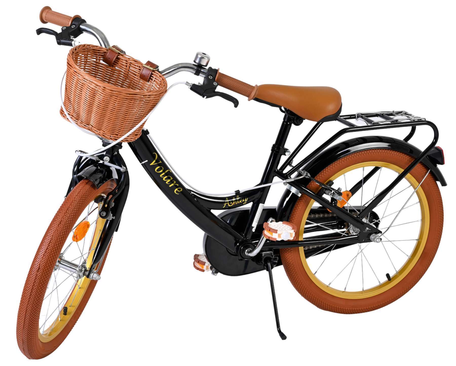 Volare | Meisjes Kinderfiets Ashley, 18 inch, Zwart, Twee handremmen - Afbeelding 8