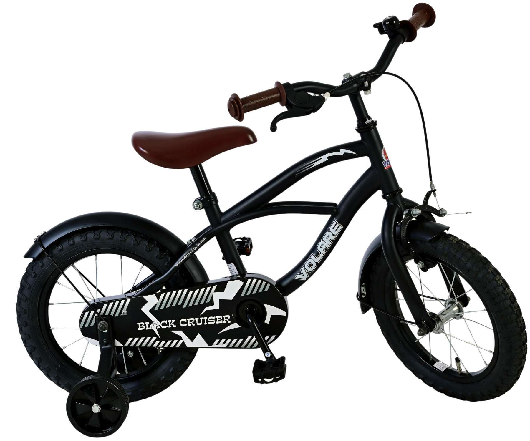 Volare | Jongens Kinderfiets Black Cruiser, 14 inch, Zwart - 95% afgemonteerd - Afbeelding 12