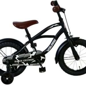 Volare | Jongens Kinderfiets Black Cruiser, 14 inch, Zwart - 95% afgemonteerd