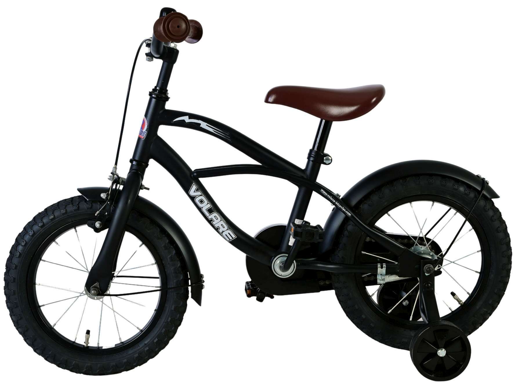 Volare | Jongens Kinderfiets Black Cruiser, 14 inch, Zwart - 95% afgemonteerd - Afbeelding 10