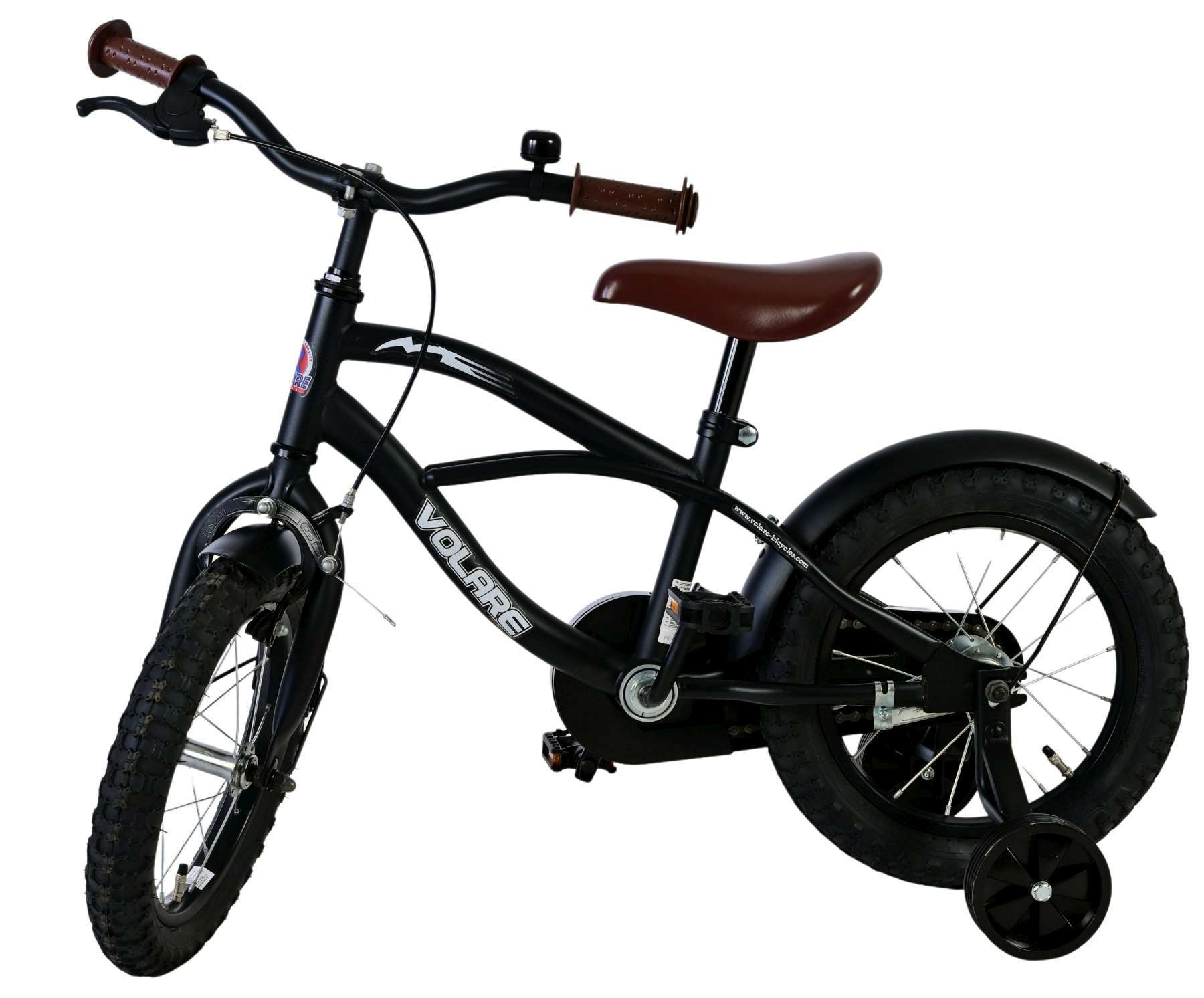 Volare | Jongens Kinderfiets Black Cruiser, 14 inch, Zwart - 95% afgemonteerd - Afbeelding 11