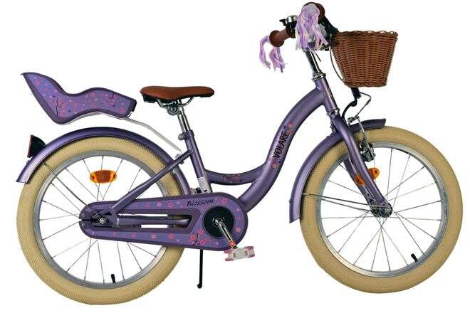 Volare | Meisjes Kinderfiets Blossom, 18 inch, Paars